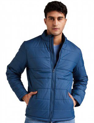 Amazon Brand - Symbol Men Solid Full Sleeves Regular Fit Bomber Jacket