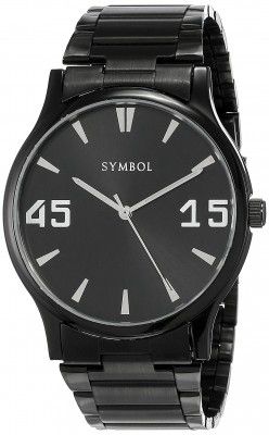 Amazon Brand - Symbol Men Stainless Steel Analog Black Dial Watch-Az-Sym-Ss21A-13A, Band Color-Black