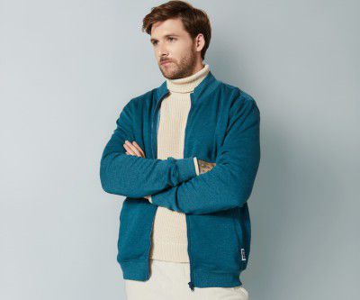Amazon Brand - Symbol Men's Cotton Blend Banded Collar Sweat shirt 