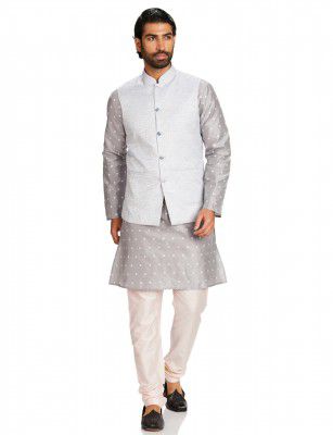 Amazon Brand - Symbol Men's Cotton Blend Printed Kurta Pyjama Set