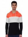 Amazon Brand - Symbol Men's Cotton Hooded Neck T-Shirt (AW19TEE17_Dut Orange&White&Black_2XL)...