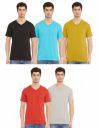 Amazon Brand - Symbol Men's Cotton Solid V-Neck Regular Fit T-Shirt (Pack of 5) (Available in Plus Size)...