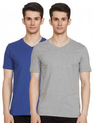 Amazon Brand - Symbol Men's Cotton T Shirt | Round Neck | Half Sleeve | Plain | Combo Pack of 2 - Regular Fit (Available in Plus Size)