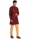 Amazon Brand - Symbol Men's Floral Regular Cotton Nehru Jacket Kurta Pant Set (3pcs)...