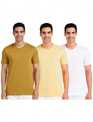 Amazon Brand - Symbol Men's Solid Cotton T Shirt | Plain | V Neck | Half Sleeve-Regular Fit | Combo Pack of 3 (Available in Plus Size)