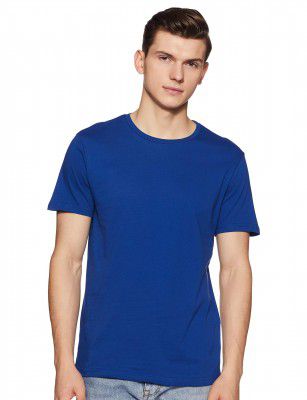 Amazon Brand - Symbol Men's Solid Cotton T Shirt | Round Neck | Half Sleeve | Plain-Regular Fit (Available in Plus Size)