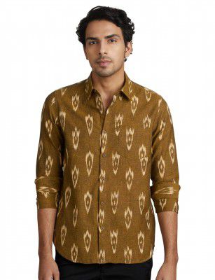 Amazon Brand - Symbol Men's Solid Regular Fit Cotton Ethnic Shirt