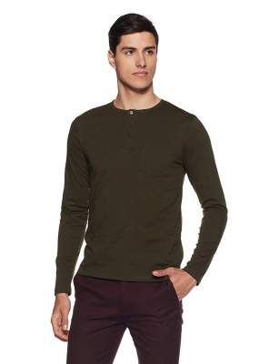 Amazon Brand - Symbol Men's Solid Regular Fit Full Sleeve Cotton T-Shirt