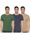 Amazon Brand - Symbol Mens Solid Regular Fit Half Sleeve T-Shirt (Combo Pack of 3) (AW18PLMPO3R1_Grey, Green & Navy_S)...