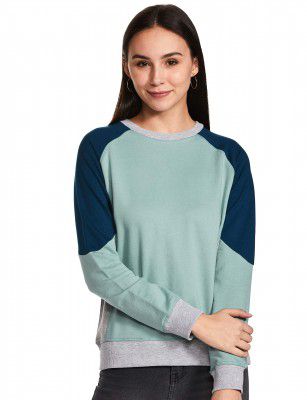 Amazon Brand - Symbol Women Cotton Blend Round Neck Regular Fit Sweatshirt (Pullover)