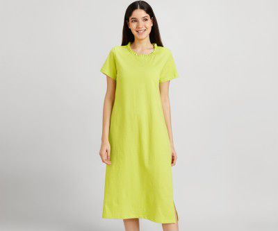 Amazon Brand - Symbol Women Cotton Calf Length Regular Fit Nighty | Night Dress