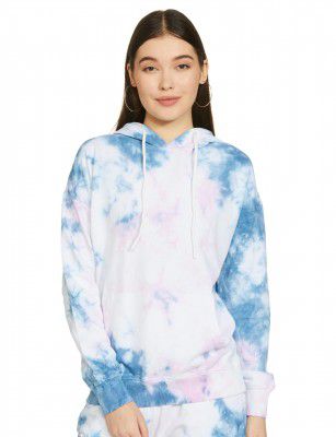 Amazon Brand - Symbol Women Cotton Hooded Relaxed Fit Sweatshirt (Tie-Dye 