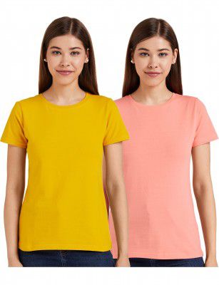 Amazon Brand - Symbol Women Cotton Regular Fit T-Shirt (Pack of 2)