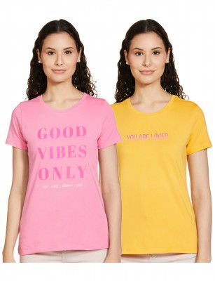 Amazon Brand - Symbol Women Cotton Regular Fit T-Shirt (Pack of 2)