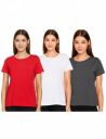 Symbol Women Cotton Stretch Half Sleeve Round Neck Regular Fit T-Shirt (Pack of 3)...