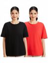 Amazon Brand - Symbol Women Cotton Stretch Oversized Fit Round Neck Half Sleeve T-Shirt ...