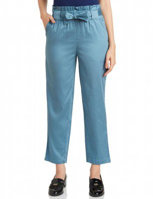 Amazon Brand - Symbol Women Tapered Paper Bag Trousers