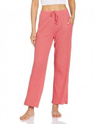 Amazon Brand - Symbol Women's Ankle Length Cotton Blend Waffle Night Pants