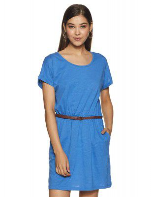 Amazon Brand - Symbol Womens Cotton A-Line Knee-Length Dress