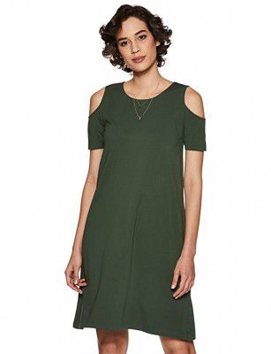Amazon Brand - Symbol Womens Cotton A-Line Knee-Length Dress