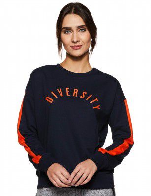 Amazon Brand - Symbol Women's Cotton Blend Regular Fit Round Neck Sweatshirt