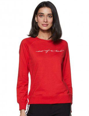 Amazon Brand - Symbol Women's Cotton Blend Round Neck Regular Fit Sweatshirt (Pullover)
