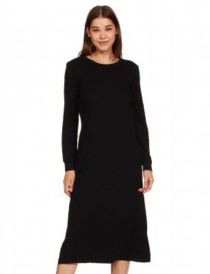 Amazon Brand - Symbol Women's Cotton Blend Waffle Calf Length Regular Fit Nighty