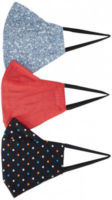 Amazon Brand - Symbol Womens Cotton Reusable Face Mask (SY-WW-P3, Multicolour7, Free Size)