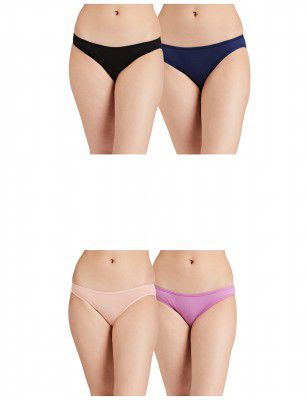 Amazon Brand - Symbol Womens Cotton Solid Bikini Briefs (Pack of 4)