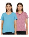 Amazon Brand - Symbol Women's Cotton Stretch Half Sleeve V-Neck Regular Fit T-Shirt (Pack of 2)...