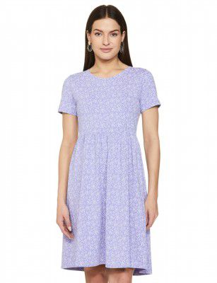 Amazon Brand - Symbol Women's Cotton Strutch One Piece Knee Length Skater Dress