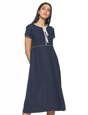 Amazon Brand - Symbol Womens Crepe Skater Midi Dress