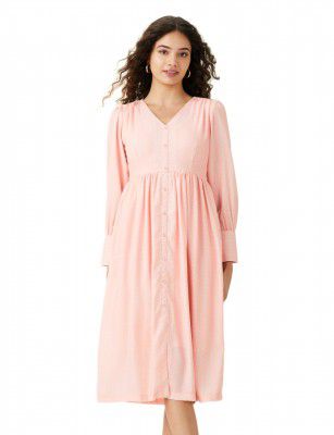 Amazon Brand - Symbol Women's Polyester Crepe Fit and Flare 