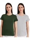 Amazon Brand - Symbol Women's Solid Cotton Stretch Half Sleeve Round Neck Regular Fit T-Shirt (Pack of 2)...