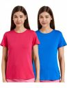 Amazon Brand - Symbol Women's Solid Cotton Stretch Half Sleeve Round Neck Regular Fit T-Shirt (Pack of 2)...