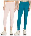 Amazon Brand - Symbol Women's Straight Mid Rise Ankle Length Cotton Stretch Skinny Fit Leggings (Pack of 2)...