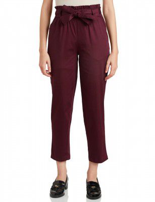 Amazon Brand - Symbol Women's Tapered Paper Bag Trousers 