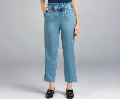Amazon Brand - Symbol Women's Tapered Paper Bag Trousers 