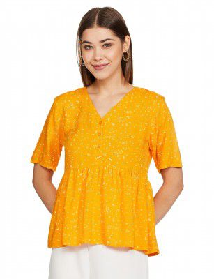Amazon Brand - Symbol Women's Textured Rayon V-Neck