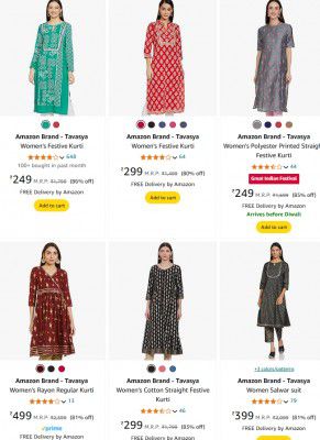 Upto 90% Off on Tavasya Women's Kurti