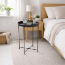 Amazon Brand - Umi Round Metal Side Table for Living Room & Bedroom, Black, 33x33x48-Small...