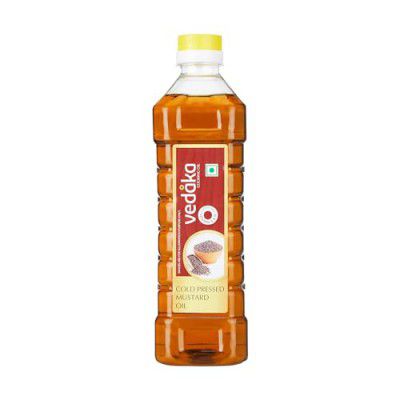 Amazon Brand - Vedaka Cold Pressed Mustard Oil | 1 L | 100% Vegetarian Kachi Ghani Oil