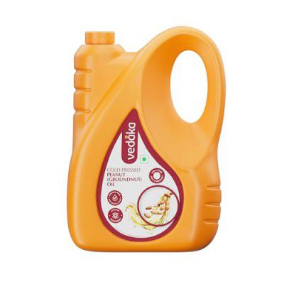 Amazon Brand - Vedaka Cold Pressed Peanut (Groundnut) Oil, 5L- (Ghani Oil)