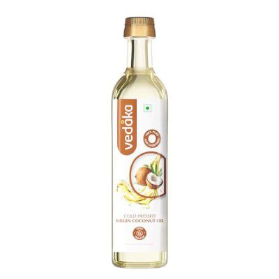 Amazon Brand - Vedaka Cold Pressed Virgin Coconut Oil 500 ml Bottle | 100% Pure | Effective with Good Smell