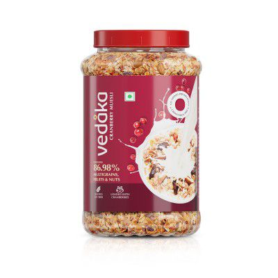 Amazon Brand - Vedaka Cranberry Muesli 1 kg Jar 
