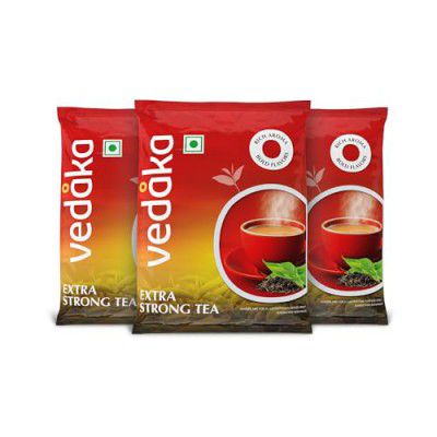 Vedaka Extra Strong Black Tea Powder | 1.5 Kg (Pack Of 3, Each 500 Gm) | Kadak Chai | Bold & Aromatic
