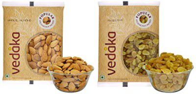 Amazon Brand - Vedaka Premium Dry Fruit Combo | (200gm Almonds + 200gm Raisin) 400gm