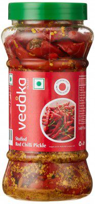 Amazon Brand - Vedaka Red Stuffed Chili Pickle 500 gm