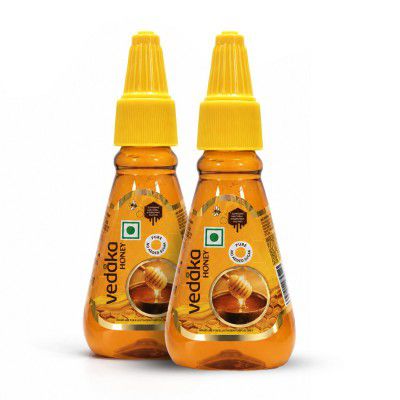 Amazon Brand - Vedaka Squeezy Honey | 450 g | (225 g x Pack of 2) 