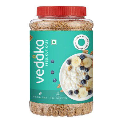Amazon Brand - Vedaka Steel Cut Oats | 2 Kg | Rich Source Of Protein & Fiber | Cholesterol Free | Quick Breakfast | Cooks in 3 Mins | No Added Preservatives
